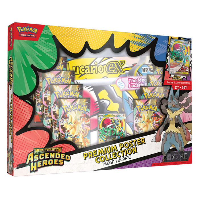 PRE ORDER Pokémon TCG: Mega Evolution—Ascended Heroes Premium Poster Collection—Mega Lucario or Mega Gardevoir