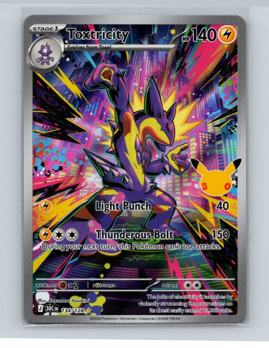 Toxtricity Holo Illustration Rare ME: 30th Celebration 134/128 NM