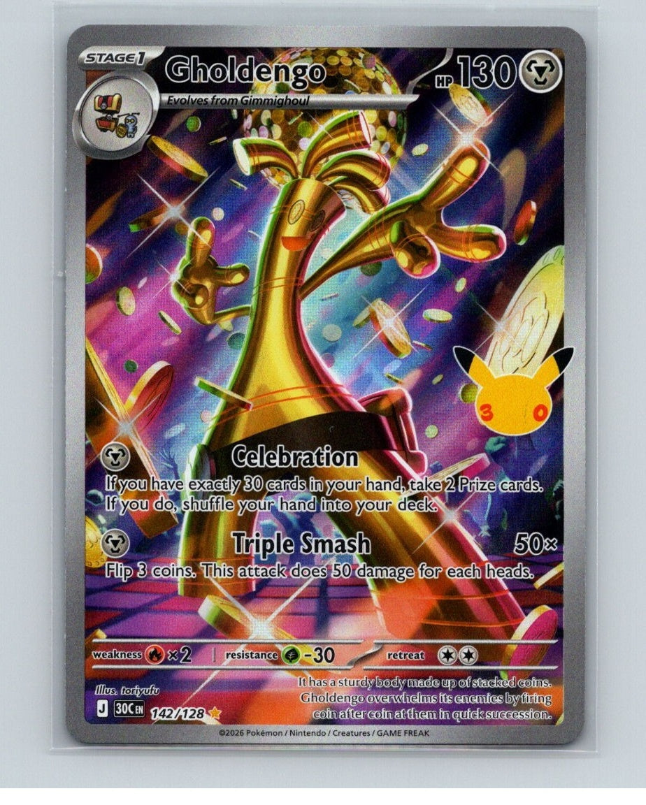 Gholdengo Holo Illustration Rare ME: 30th Celebration 142/128 NM