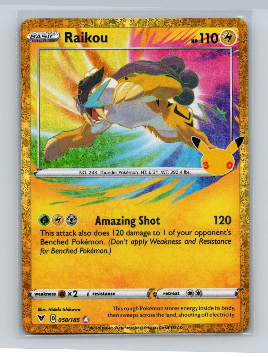 Raikou Holo Amazing Rare SWSH04: Vivid Voltage 050/185 NM