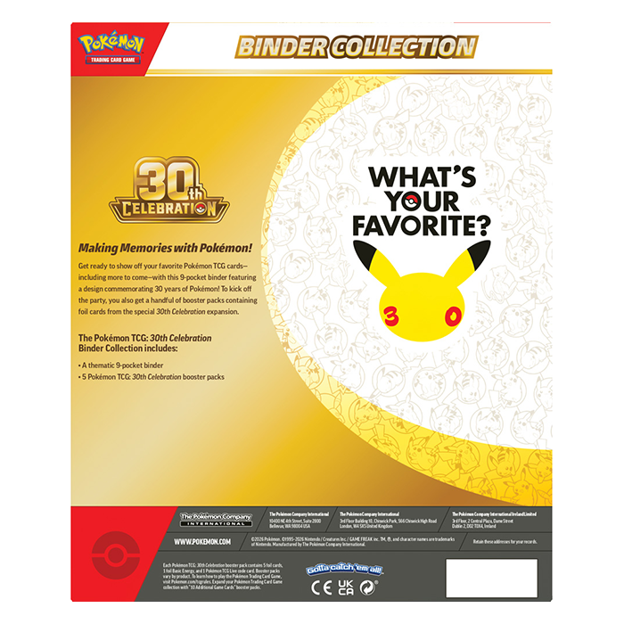 PRE ORDER Pokémon TCG: 30th Celebration Binder Collection