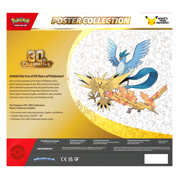PRE ORDER Pokémon TCG: 30th Celebration Poster Collection