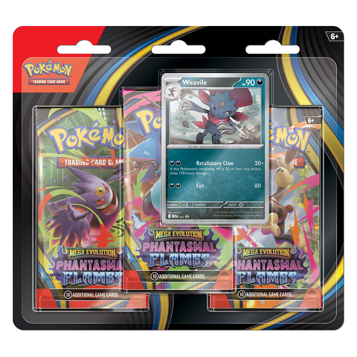 PRE ORDER POKÉMON TCG: Phantasmal Flames Three Booster Blister