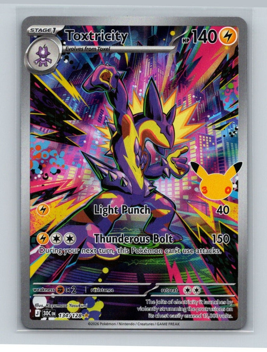 Toxtricity Holo Illustration Rare ME: 30th Celebration 134/128 NM