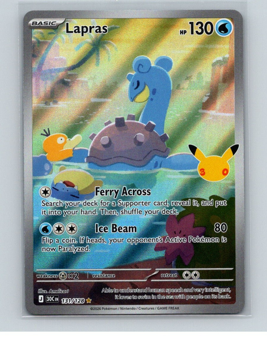 Lapras Illustration Rare ME: 30th Celebration 131/128 NM